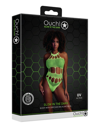 Neonowe Body Ouch! 832 Green Siateczka Dziurki UV Sexy!