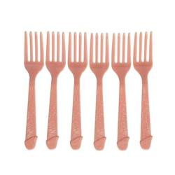 Komplet 6 Plastikowych Widelców Penisy