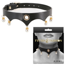 Ekskluzywna Obroża BDSM Jezebel Szeroka 4.5cm Z Perełkami Fetish&Fashion!