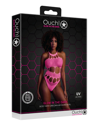 Neonowe Body Ouch! 832 Pink Siateczka Dziurki UV Sexy!
