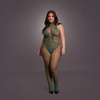 Body Zielone Le Desir PLUS SIZE z półgolfem koronkowe wstawki Bodystocking 26