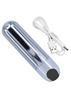  Klasyczny mini wibrator Lady Finger Silver/Black – (USB, wodoodporny)