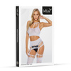 Bodystocking 2074  Soft Line White Zmysłowa Bielizna z Efektem Dwuczęściowym 