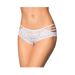 Koronkowe Szorty z Dziurką w Kroku Soft Line 2478 - Białe