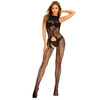 Koronkowy kombinezon Bodystocking 2038 SoftLine miękka siateczka, bez rękawów