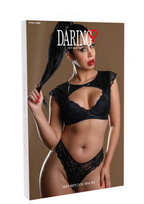  Komplet bielizny Wetlook z koronkowymi ramiączkami – Sexy Bra Set Daring