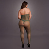 Body Zielone Le Desir PLUS SIZE z półgolfem koronkowe wstawki Bodystocking 26