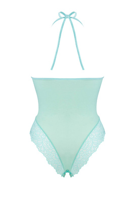 Body Lannuit LivCo Corsetti Fashion – Ponętna Miętowa Koronka z Głebokim Dekoltem