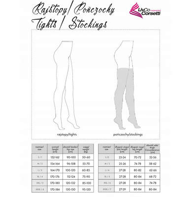 Kuszące Pończochy Arigsom 20 DEN LivCo Corsetti – Z Czerwonym Wzorem i Paskami