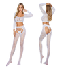 Bodystocking 2078 Soft Line White Zmysłowa Bielizna z Efektem Dwuczęściowym