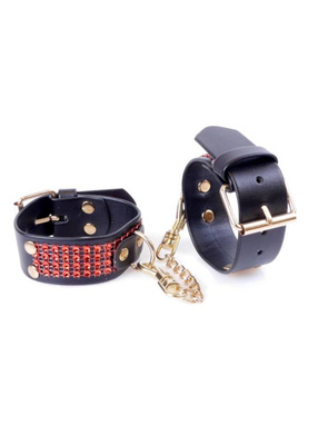 Wąskie Błyszczące Kajdanki z Kryształkami - Fetish Boss Series