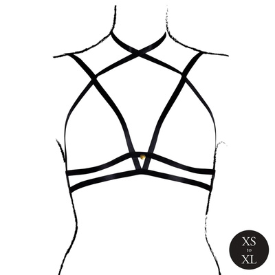 Biustonosz z Odkrytymi Miseczkami Strappy Open Cup Bra Harness Le Désir 02