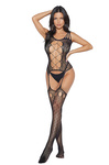 Bodystocking 2075 SoftLine Black Zmysłowa Bielizna z Efektownym Sznurowaniem