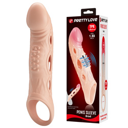 Nasadka na penisa z uprzężą i wibracją, 10 trybów Pretty Love Brad