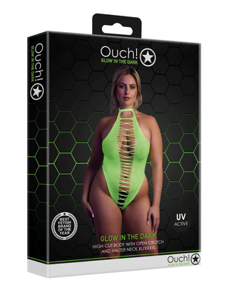 Neonowe Body Ouch! 837 Green UV Active Regulowane Ramiączka Sexy!