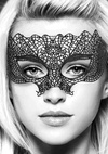 Koronkowa maska na oczy z paskami, przepaska erotyczna Lace Eye-Mask - Princess