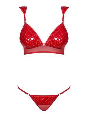 Zestaw Hunteria Obsessive – Biustonosz i Stringi, Pikowany Materiał