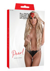Stringi z Koralikami Czarne Seksowne Pearl Beaded G-string Daring 