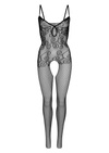 Czarny Siateczkowy Otwarty Bodystocking Keyhole Net Daring Intimates