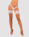 Pończochy Samonośne Heavenlly Obsessive – Beżowa Siateczka z Koronką