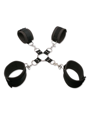 Kajdanki na ręce i nogi z łącznikiem Hog-Tie Kit – Pipedream