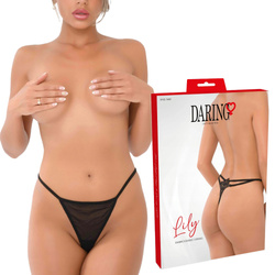 Czarne haftowane stringi Lily – elegancka zmysłowość od Daring