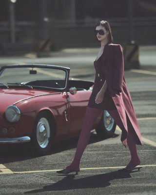 Rajstopy w serca 60 DEN romantyczny wzór i aksamitna miękkość Cherie bordo