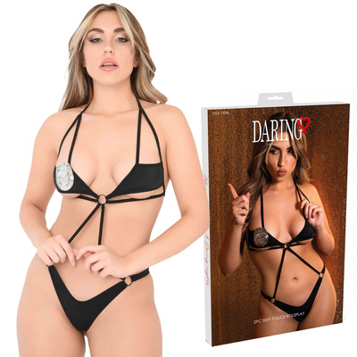 Strój seksownej policjantki Police Roleplay – body z odznaką Daring