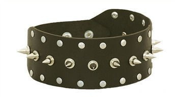 Obroża szeroka z kolcami Leder 1005