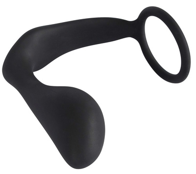 Silikonowy zestaw korek analny i ring Black Velvets Ring & Plug