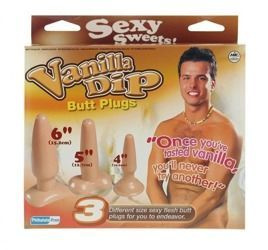 Zestaw 3 Żelowych Korków Analnych Vanilla Dip