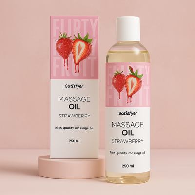 Olejek do masażu o zapachu truskawkowym Satisfyer Massage Oil 250 ml