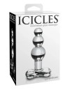 Szklany korek analny Icicles No. 47 z trzema kulkami – Pipedream