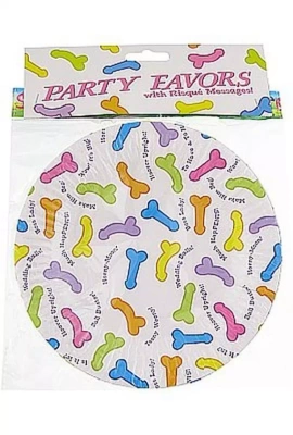 Talerze z Penisem na Wieczór Panieński – Zabawny Zestaw 6 szt. Imprezowe Talerzyki Papierowe 18 cm