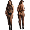 Bodystocking w Panterkę z Halter Dekoltem i Otwartym Krokiem Le Désir 36
