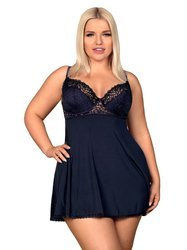 Granatowa Babydoll i Stringi - Obsessive Drimera
