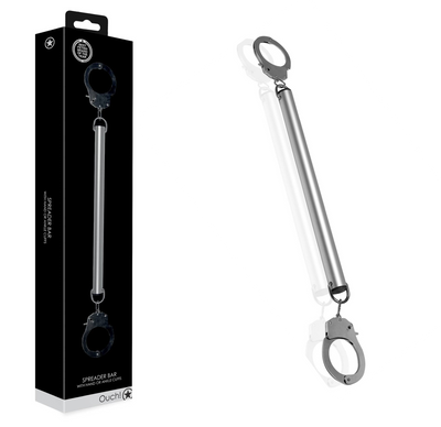 Drążek Rozporowy BDSM z Kajdankami Silver 35,4 cm Ouch! Spreader Bar