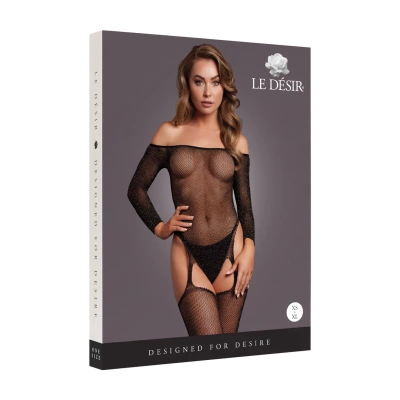 Le Désir Bodystocking 74 – Siateczkowe z Drobinkami Złota Seksowny Hit