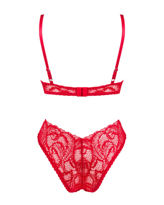 Atenica – Koronkowy Komplet Bielizny Erotycznej (Czerwień) Obsessive