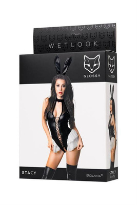Seksowne Body Króliczka STACY (Wetlook) – 3-częściowy Strój Bunny!