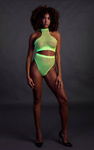 Kabaretkowy Komplet Ouch! 833 Green NEON UV Top i Figi 2cz.