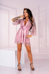 Damski Szlafrok Koronkowy LivCo Corsetti Sheer Pink – S/M, L/XL, XXL!