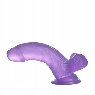 Niewielki Naturalny Żelowy Penis Fioletowy - 6" Jelly Studs Crystal Dildo Small Purple