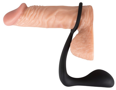 Silikonowy zestaw korek analny i ring Black Velvets Ring & Plug