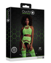 Neonowy Komplet Rajstopy Top Ouch! 838 Green UV Dwuczęściowy!
