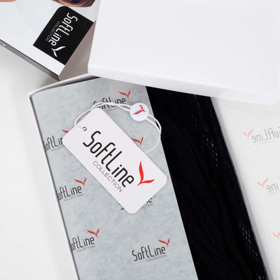 Body z Siatki i Ekoskóry z Paskami i Stringami SoftLine 11025 Black