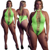 Neonowe Body Ouch! 837 Green UV Active Regulowane Ramiączka Sexy!
