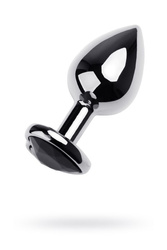 Anal Plug Heart Black – aluminiowy korek analny z kryształem Toyfa