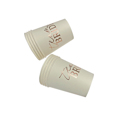 Papierowe Kubeczki Team Bride – Rose Gold na Wieczór Panieński 8 szt.