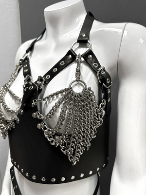 Biustonosz "Top" z odpinanymi łańcuchami Leder 6001